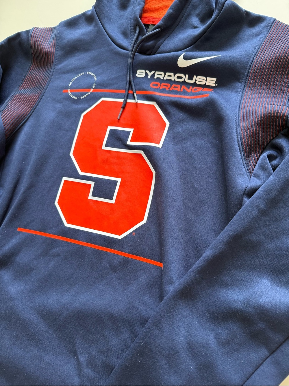 Nike Dri-FIT On-Field Syracuse Orange Pullover Hoodie Blue/Orange - Size Medium